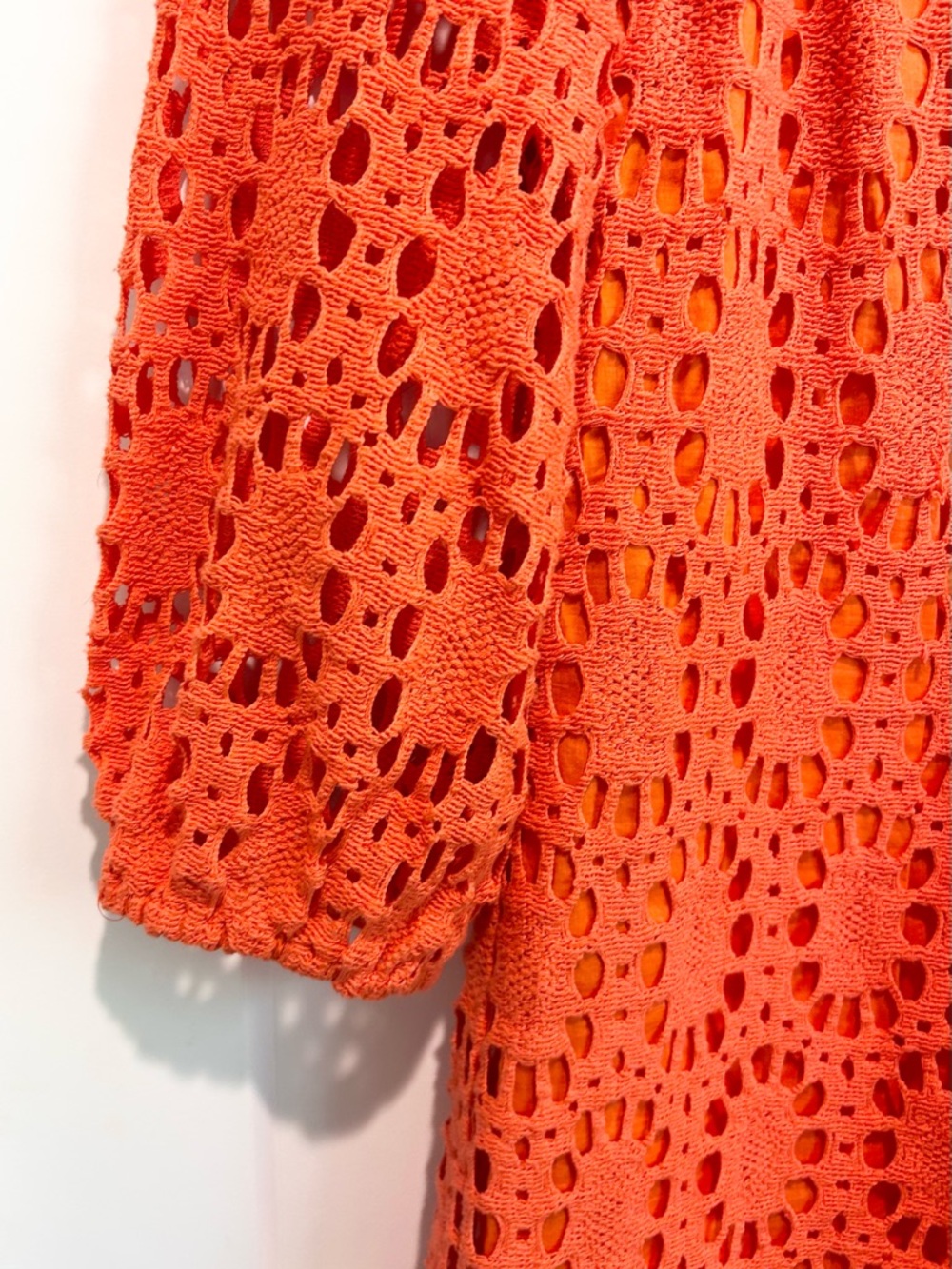Trina Turk Orange Crochet Lace Mini Dress Size 2 Resort Vacation - Picture 5 of 8